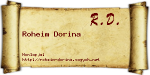 Roheim Dorina névjegykártya